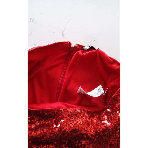 NWT Red sequins sparkly pants Christmas party zip size Med Glam Twee lined - Picture 9 of 9